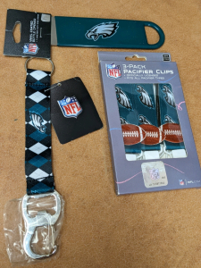 New Eagles Bottle Opener Key Fob, Coated Bottle Opener, Pacifier Clips