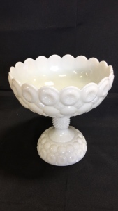 1930s Phoenix Glass Co Jeweled Moon & Stars Pedestal Bowl