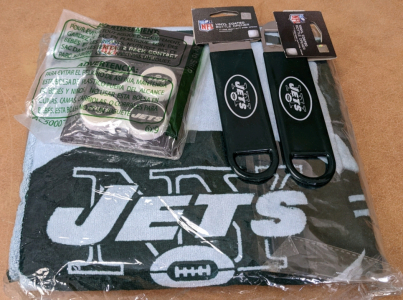 New Jets Beach Towel, Bottle Openers, & Contact Lens Cases