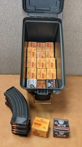 (520+) 39mm Rounds w/(3) Magazines in Plastic Ammo Can