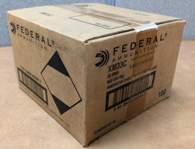 Unopened Case (100) Federal 50 BMG Rounds