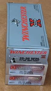 (3) Hornady Boxes & (1) Box of Winchester .25-.35 Ammo