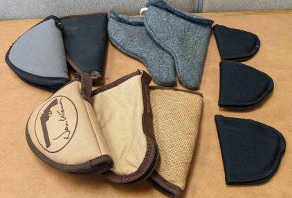 (7) Soft Pistol Pouches & (3) Velcro Holsters