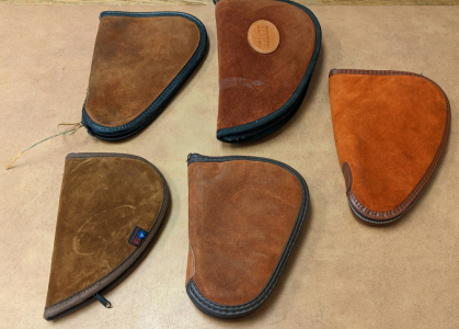 (5) Suede Leather Pistol Pouches