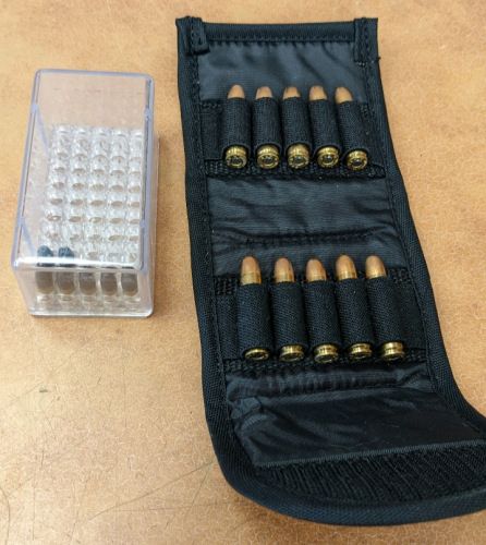 (10) 30 Carbine Cartridges in Pouch, (7) Remington Cartridges in Case