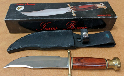 Texas Bowie Knife w/Leather Sheath