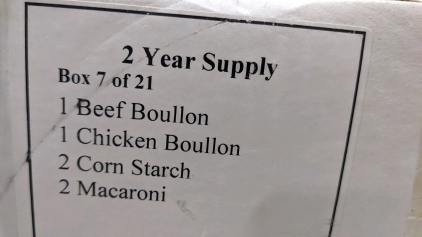 Bouillon, Corn Starch & Macaroni - Food Staples - Two Year Supply