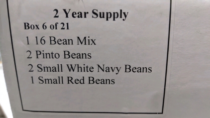 Beans Variety - Food Staples - Two Year Supply