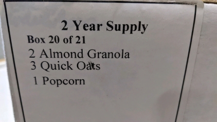 Granola, Oats & Popcorn - Food Staples - Two Year Supply