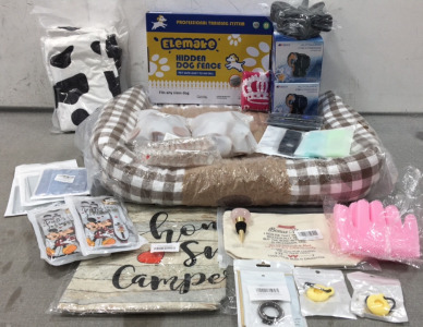 Dog Bed, Hidden Dog Fence, (4) Automatic Fish Feeders, (2) Roku Remotes, (2) Bag of 24 Furniture Feet Covers, (2) Pack of 12 Corner Protectors, (2) IPhone 12 Max Pro Cases and more