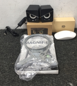 Magnifier, Desktop Speakers, Mouse