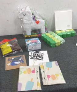Unicorn Pi&ntilde;ata, Professional Balloons, (2) Festival Green Decorations and More