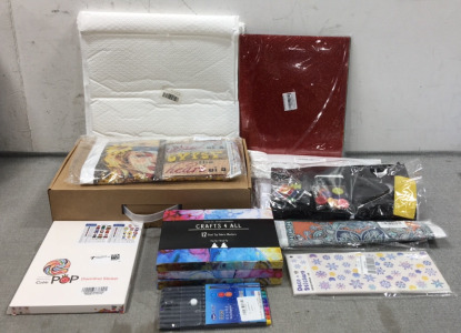 (4) Diamond Painting Kits, (3) Box of Fabric Markers, Loom Kit and more