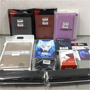 (5) Kindle Fire 10 Cases, (2) iPad Air 4 Cases, (2) MacBook Pro 13” Cases, (3) Nintendo Switch Screen Protectors, and more