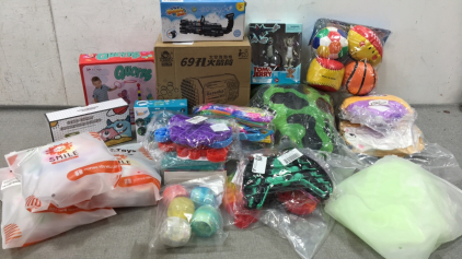 (2) Bubble Guns, Fidget Poppers, Stuffed Animals and more