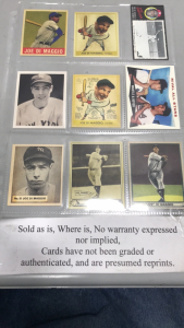 (9) Baseball Cards- Joe Di Maggio +