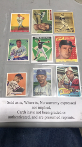 (9) Baseball cards- Sandy Koufax, Frank Robinson, Derek Jeter and others