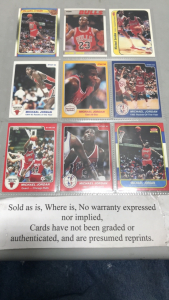 (9) Basketball Cards- Michael Jordan