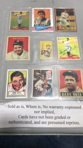 (9) Baseball Cards- Babe Ruth