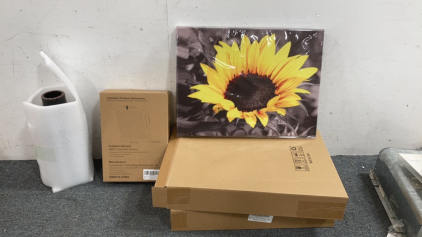 (2) Sunflower Wall Art, Flower Vases, Air Purifier Replacement