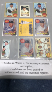(9) Baseball Cards- Mickey Mantle