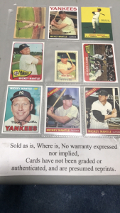 (9) Baseball Cards- Mickey Mantle