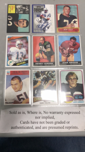 (9) Football Cards- Dick Butkus, Mike Ditka, Payton Manning, and others