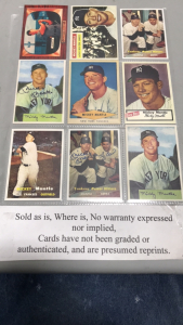 (9) Baseball Cards- Mickey Mantle