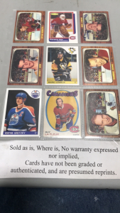 (9) NHL hockey Cards- Wayne Gretzky, Mario Lemieux, Patrick Roy and others
