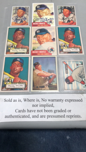 (9) Baseball Cards- Mickey Mantle