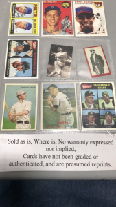 (9) Baseball Cards- Al Kaline, Ernie Banks, and Others