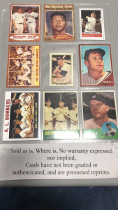 (9) Baseball Cards- Mickey Mantle