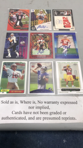 (9) NFL Cards- Joe Montana, Aaron Rodgers, Justin Herbert and others