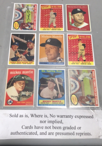 (9) Baseball Cards- Mickey Mantle