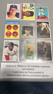 (9) Baseball Cards- Lou Gehrig, Bob Gibson, Cletus Boyer and orhers