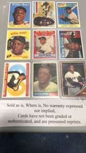 (9) Baseball Cards- Willy Mays
