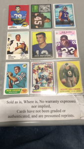 (9) Football Cards- Larry Csonka, Jim Kelly, Josh Allen and others