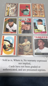 (9) Baseball cards- Roger Maris