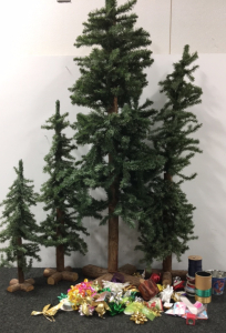 4 Christmas Trees and Decorations
