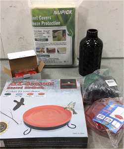 Plant Covers, Fly Traps, Ceramic Vase, Heated Birdbath, Umbrella Base, Hummingbird Feeder