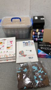 Acrylic Paint And Markers, Tie Dye Kit, Diamond Art And Cut Out Bears