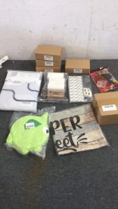 (4) Canning Lids, Shower Curtain, Travel Pack Towels and More