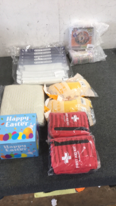 (2) Baby Shower Hats, (2) First Aid Kits, Pack of Face Shields and More