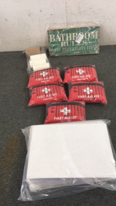 (5) First Aid Kits, Towel Travel Pack, Bathroom Sign, Blank Jigsaw Puzzle