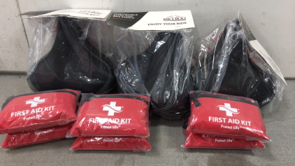 (3) Extra Wide Bicycle Seats, (6) First Aid Kits