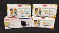 (3) New Packs Kids Masks, (1) Pack Adult Disposable Masks