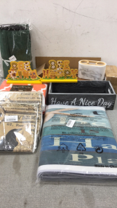 Floating Shelves, (2) Toothbrush Holders, Twin Bedding Set, (2) 4pc Pillowcase Set, and more
