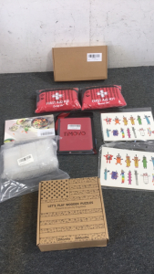 (2) First Aid Kits, Wooden Puzzle, Kindle Case and More