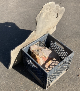 Crate With Landscaping Rocks