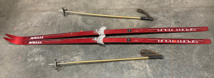 Pair of Sport Tour Titan Skis & Poles